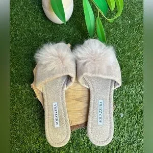Aquazzura | Shoes | Aquazzura Foxy Faux Shearling Pompom